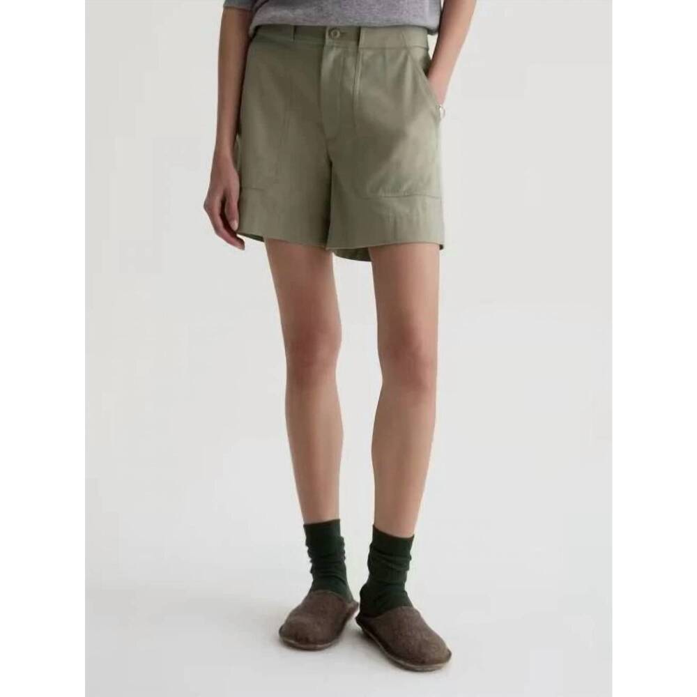 NEW AG JEANS century high-rise short in sulfur spruce green